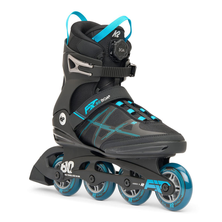K2 Herren F.i.t. 80 Boa Inline Skates EU: 39.5 (UK: 6 / US: 7) black - blue, EU: 39.5 (UK: 6 / US: 7