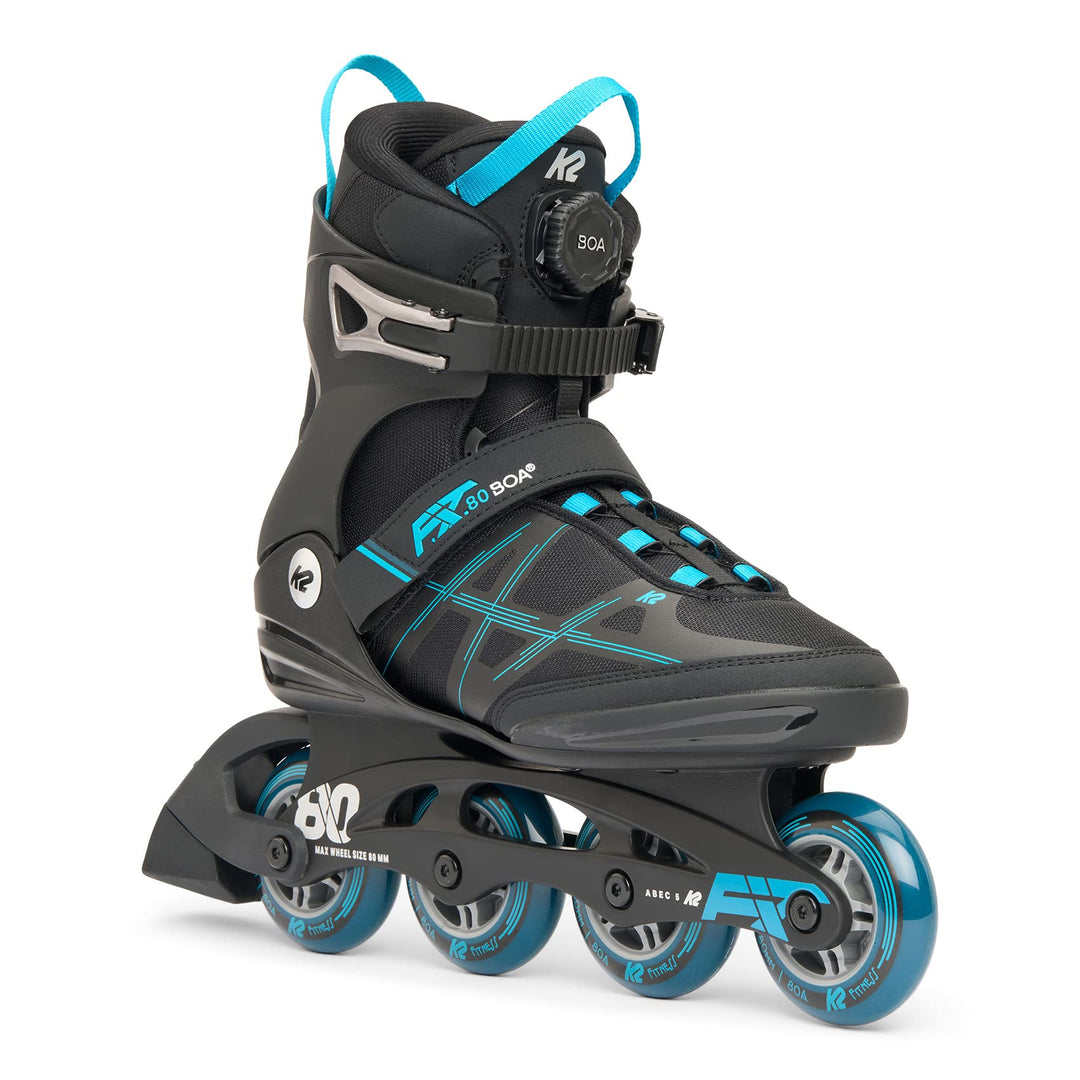 K2 Herren F.i.t. 80 Boa Inline Skates EU: 47 (UK: 11.5 / US: 12.5) black - blue, EU: 47 (UK: 11.5 /
