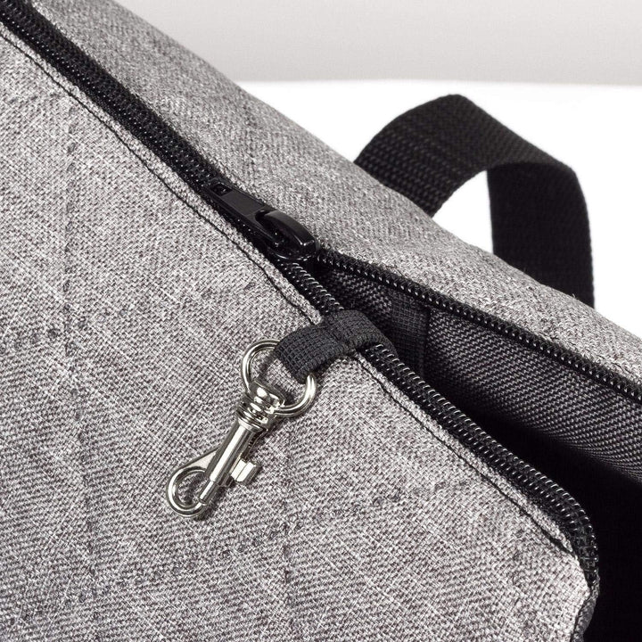 BOUTIQUE ZOO Hundetasche - Grau (Gesteppt), M bis 10 kg - Tragetasche für kleinen und mittleren Hund
