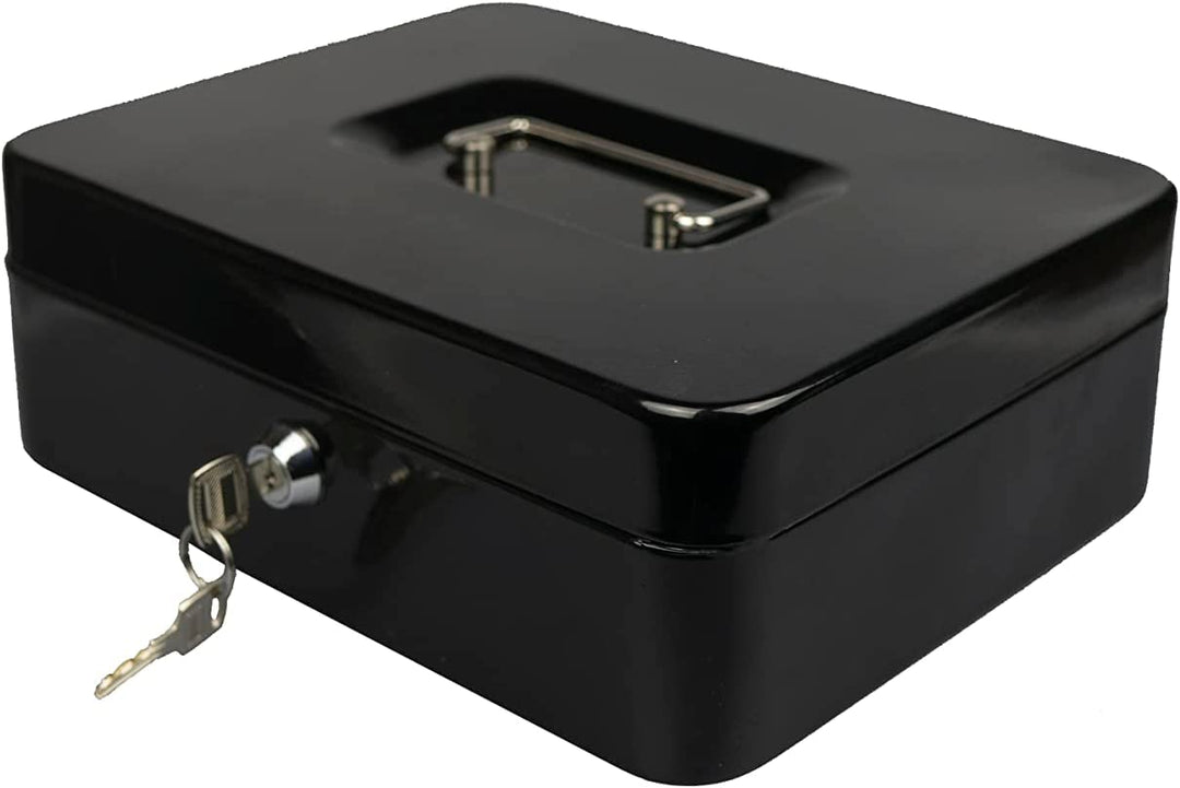 Hyfive 10" Schwarz Stahl Petty Kasse Geld Halter Sicherheit Safe mit Schlussel
