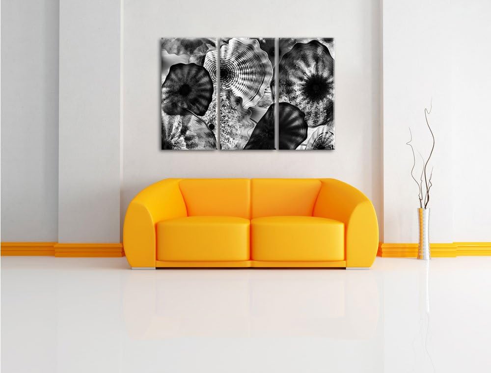 Pixxprint Bunte Quallen als Leinwandbild/Grösse: 3 Teilig (120x80) cm/Wandbild/Kunstdruck/fertig bes