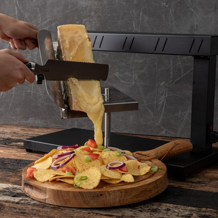 Boska Raclette Demi - Elektrisches Raclette-Gerät für halbe Schleifscheiben - Profi-System mit Drehm