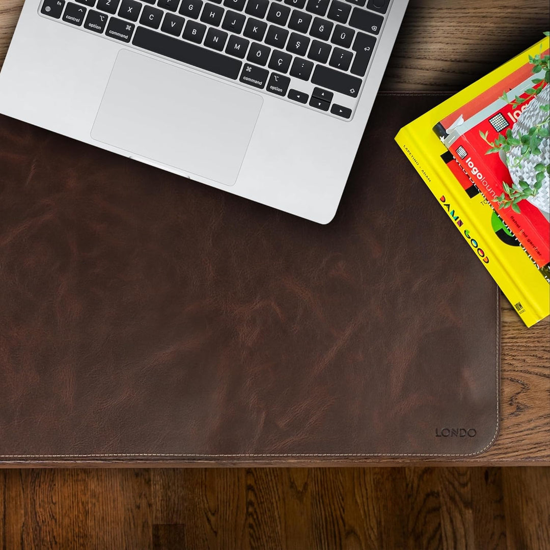 Londo Echtleder Mouspad, Multifunktionale Schreibtischunterlage - Extra Gross, Rutschfesten Untersei