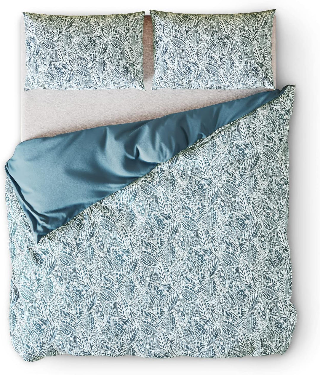 AmeliaHome 3tlg Bettwäsche 200x200 cm mit 2 Kissenbezügen 80x80 cm 100% Baumwolle Reissverschluss Av