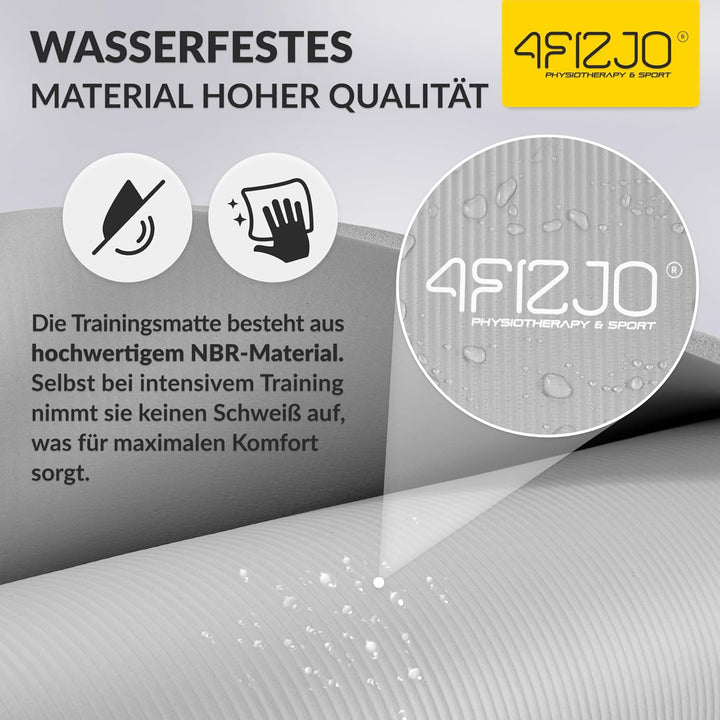 Fitnessmatte mit Tragegurt, Abm. 180x60 cm, NBR-Schaumstoff, Rutschfest, Komfort, In &amp; Outdor, Pilat
