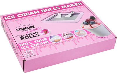 STONELINE by Mr. Ice Cream Rolls ORIGINAL Ice Cream Rolls Maker Eisplatte Rosé 26x21x3,5 cm mit 2 Sp