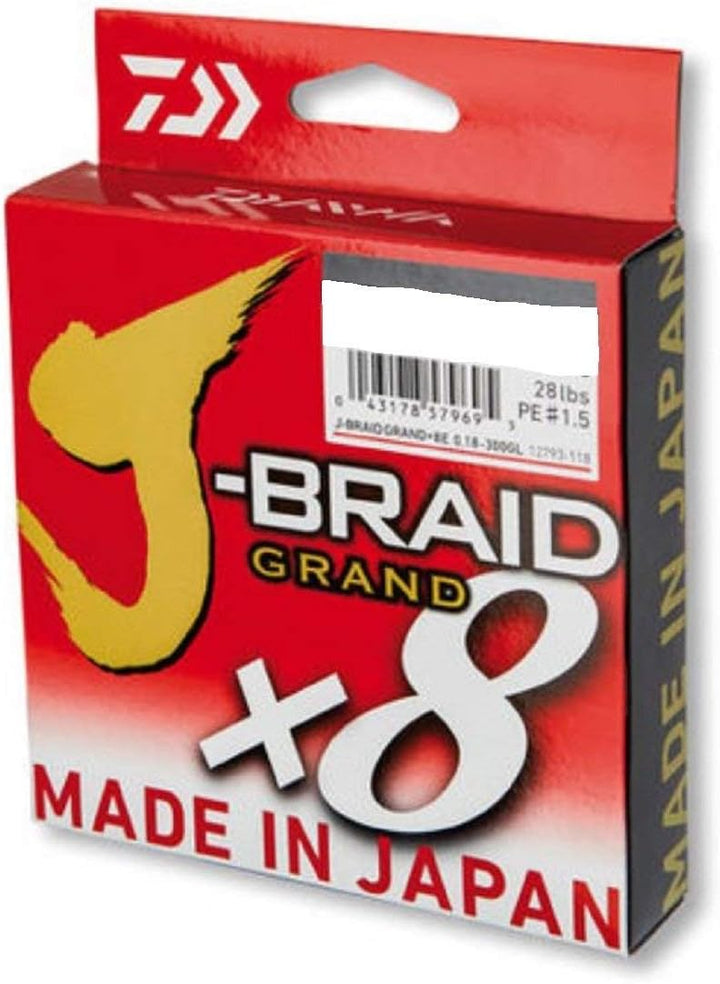Daiwa J-Braid Grand 8-Braid, 1500 Meter, Multicolor, geflochtene Angelschnur 0.10mm / 7.0kg / 15lbs,