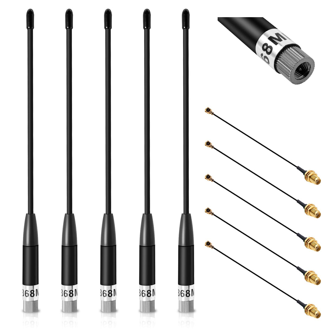 5 Stück 868-MHz Antenne, 10dBi Gain 19.5 cm Omni SMA Stecker 19.5cm + (U.FL IPX) auf SMA Buchse Kabe