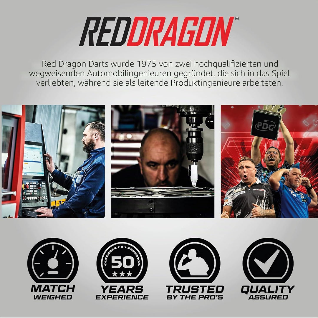 RED DRAGON Stag 24g, 26g, 28g oder 30g Professional Tungsten Darts Set mit Flights und Schäfte 24.0