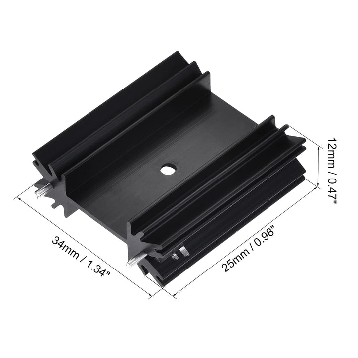 sourcing map 10 Stück 34 mm x 25 mm x 12 mm TO-220 Aluminium Kühlkörper zum Kühlen von Transistordio
