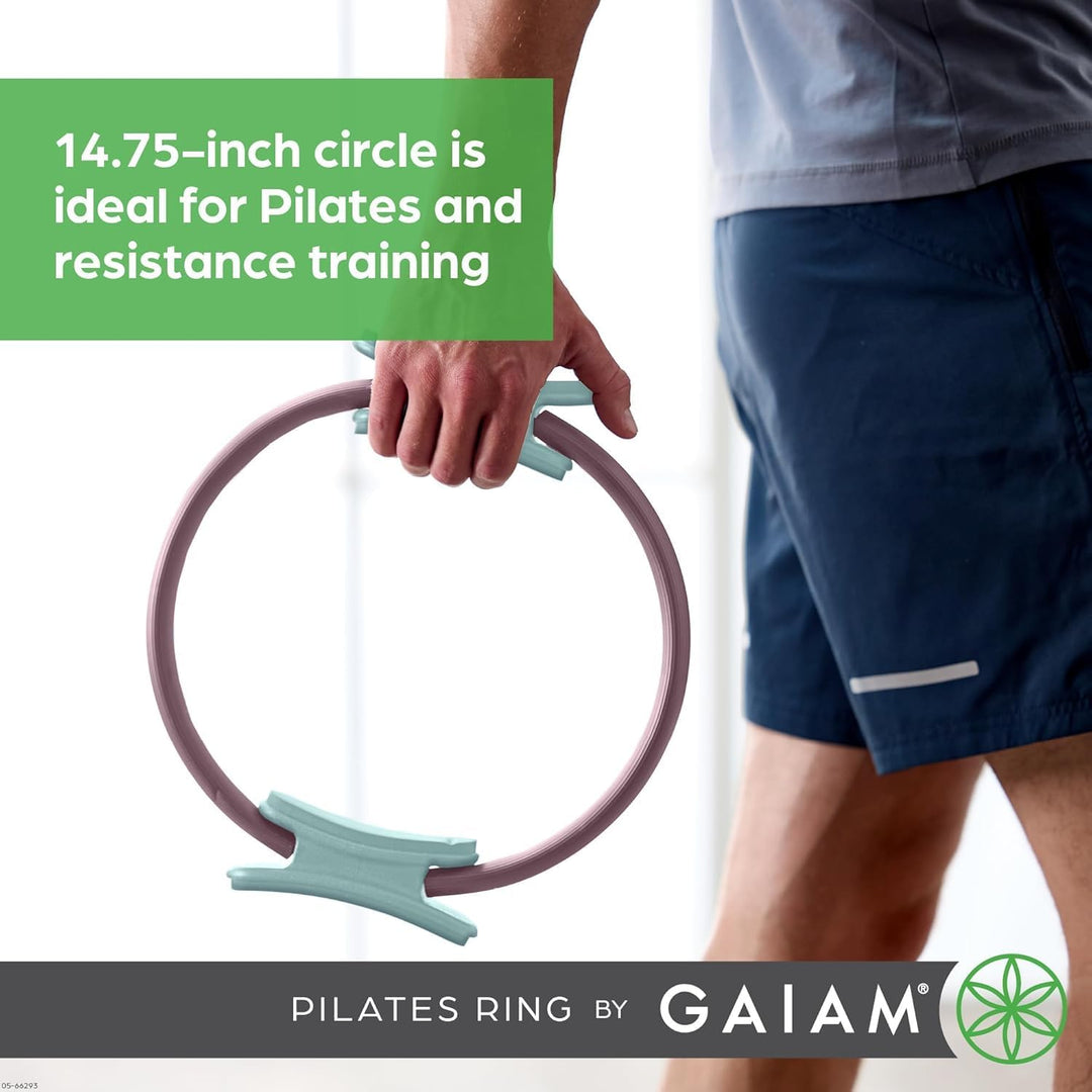 Gaiam Pilates-Ring, Fitnessring: Leicht und langlebig, Schaumstoff-gepolsterte Griffe, Flexibles Wid
