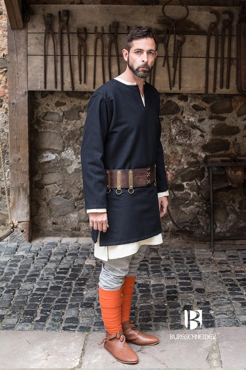 Burgschneider Mittelalter Kurztunika Erik - Schwarz XL, XL