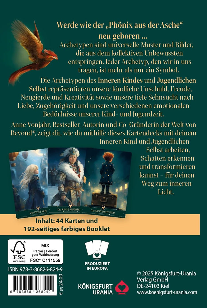 Die Phönixkarten für dein Inneres Kind - 44 Archetypenkarten und 192-seitiges farbiges Booklet, Tasc
