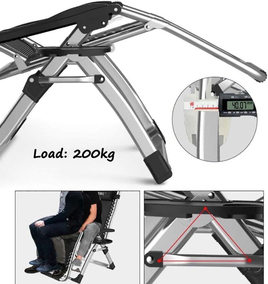 DQCHAIR Übergrosse Schwerelosigkeit Patio Lounger Chair Klappsonnenliegen im Garten und im Freien Re