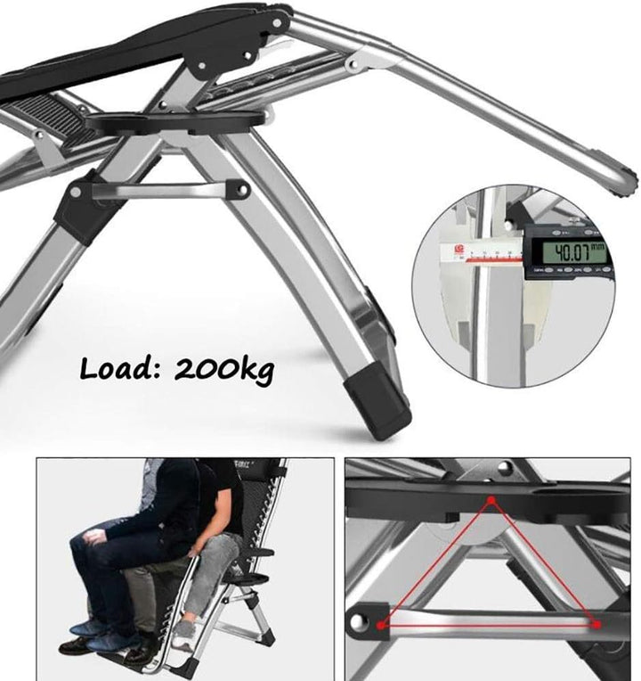 DQCHAIR Übergrosse Schwerelosigkeit Patio Lounger Chair Klappsonnenliegen im Garten und im Freien Re