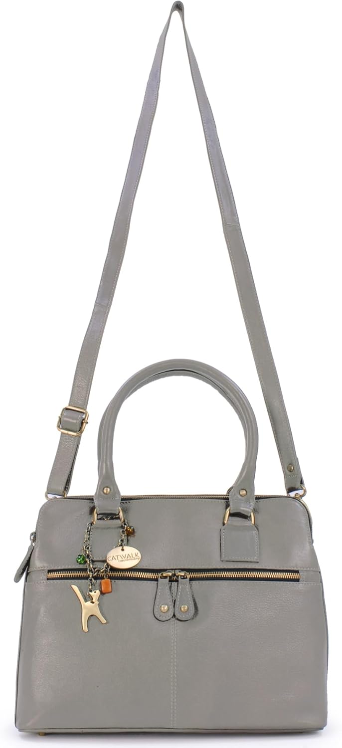 Catwalk Collection Handbags - Leder - Grosse Schultertragetasche/Umhängetasche/Shopper/Tote - Handta