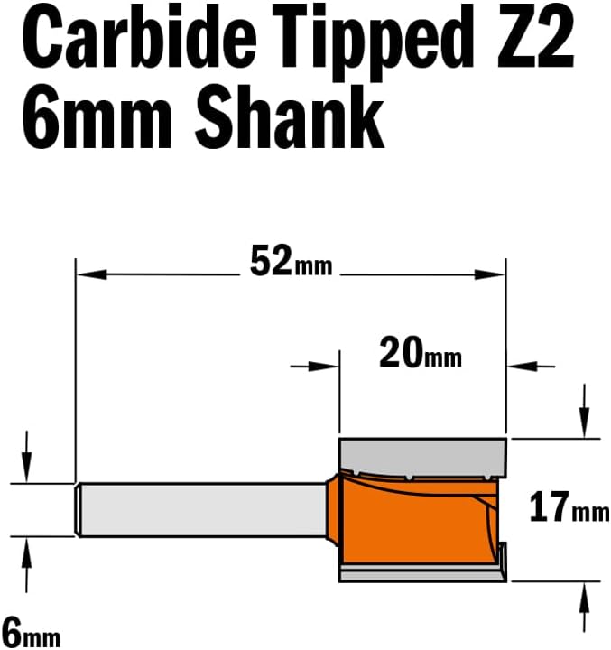 CMT Orange Tools 711.170.11 – Fräser Gerade HM S 6 D 17 x 20