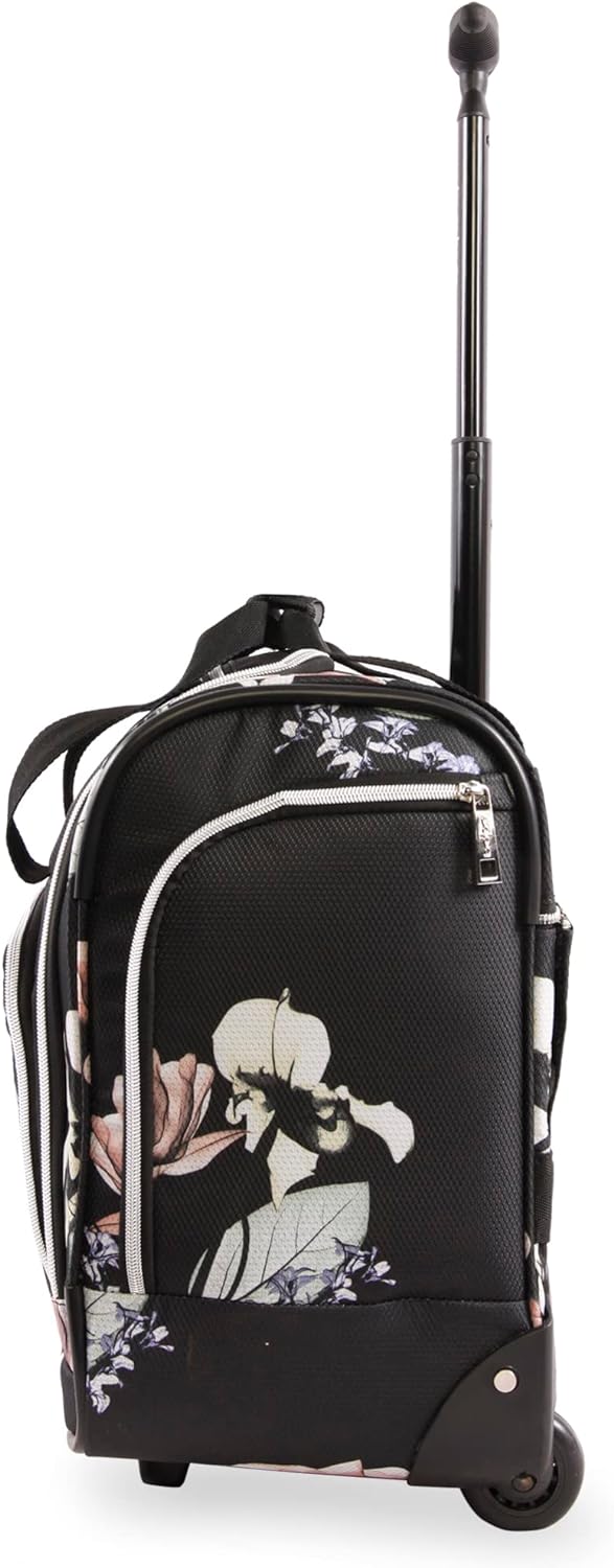 Bebe Valentina Damen-Handgepäcktasche mit Rädern unter dem Sitz, Floral Black, Einheitsgrösse, Valen