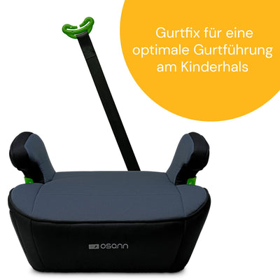 Osann Junior Isofix Gurtfix i-Size Sitzerhöhung mit Isofix Auto Kinder (126-150 cm) - Nero i-Size Ne