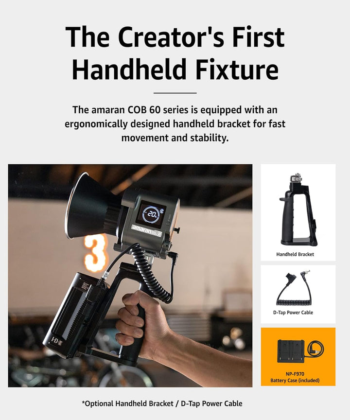 Amaran 60x S - LED Dauerlicht für Fotografen, Studio - Monolight Punktquelle, Zweifarbiges Videolich