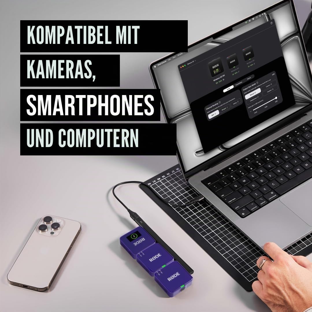 RØDE Wireless GO (Gen 3) – Kompakter kabelloser Mikrofon – Kristallklarer Klang, 32-Bit Float Aufnah