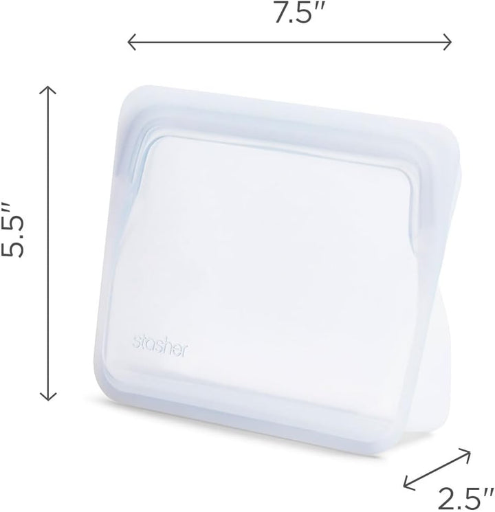 Stasher Bag Premium Silikonbeutel wiederverwendbar für Lebensmittel, Stand Up Mini Bag, Aqua, Dauerh