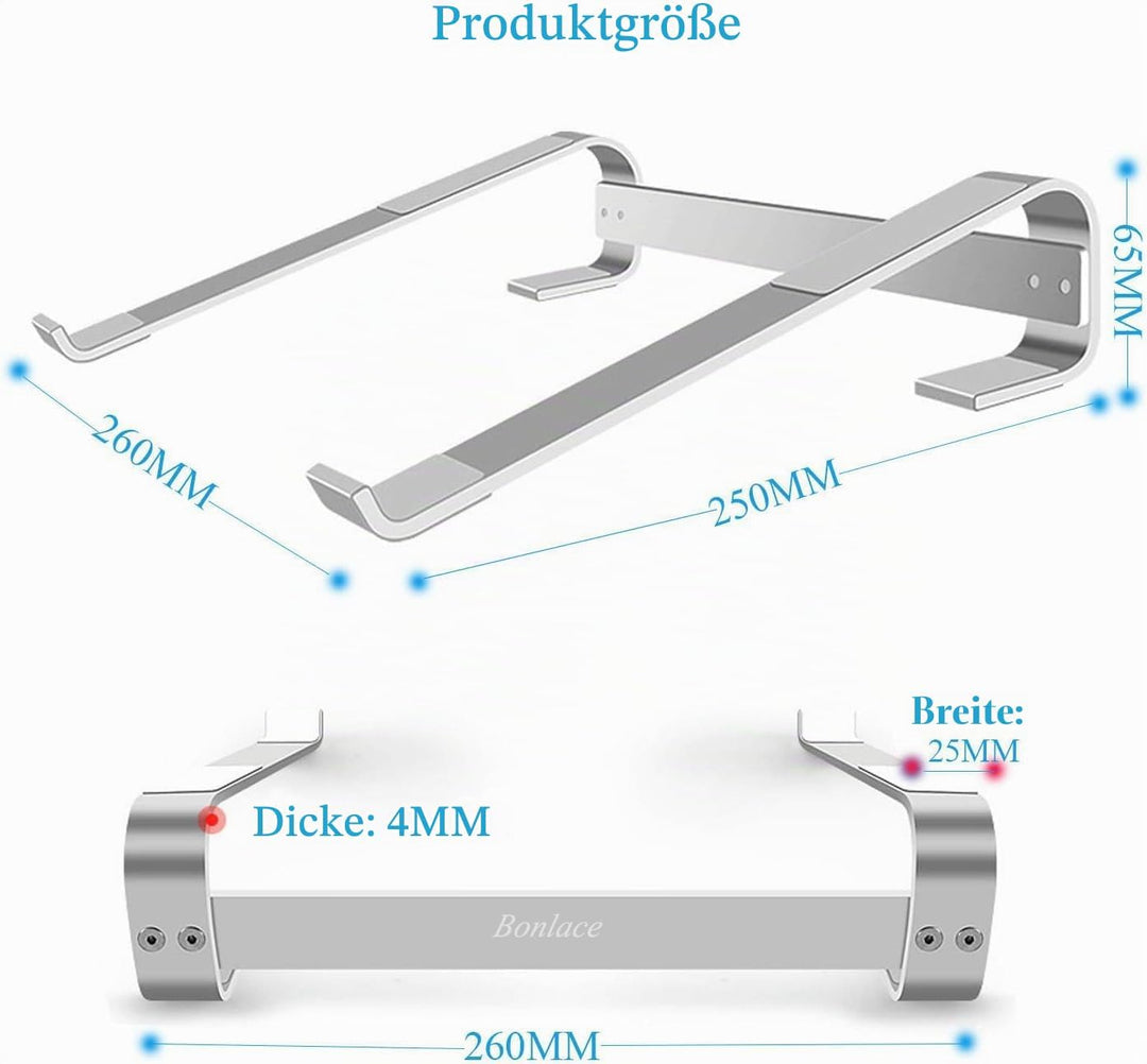 Laptopständer Laptop Ständer - Ergonomisch Aluminium Computerständer PC Halter Leicht Belüfteter für
