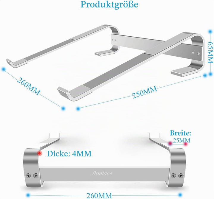 Laptopständer Laptop Ständer - Ergonomisch Aluminium Computerständer PC Halter Leicht Belüfteter für