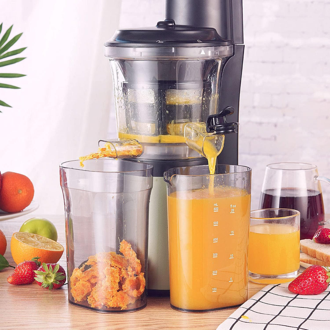 Wiltal Slow Juicer, Elektrischer Entsafter für Obst, Gemüse, Granatapfel, Zitrusfrüchte, Sorbet. 76-