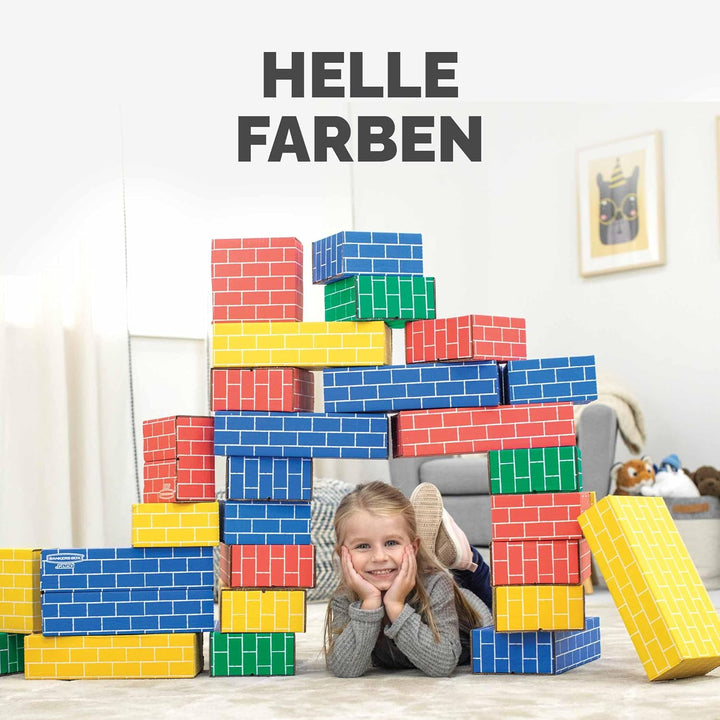 BANKERS BOX at Play Karton-Bausteine für Kinder - 40 Packung grosser & mittlerer stapelbarer Spielst