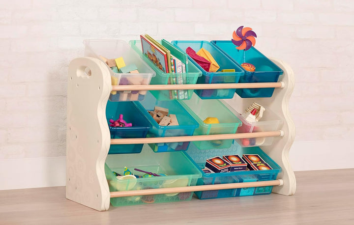 B. spaces – Kinderregal mit Aufbewahrungsboxen Spielzeugaufbewahrung Kinderzimmer aus Holz mit 10 Au