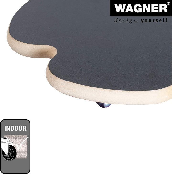 WAGNER Pflanzenroller BLACK Ø 33 x 4 cm I Pflanzenroller für den Innenbereich, MDF mit Melaminbeschi