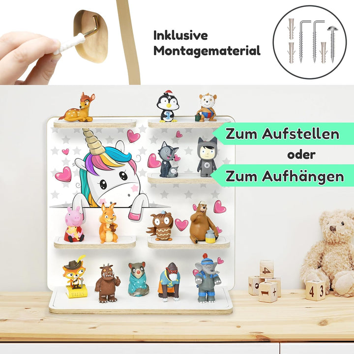stadtecken Holzregal für Musikbox – Passend für Toniebox & ca. 35 Tonies | Perfekte Aufbewahrung für