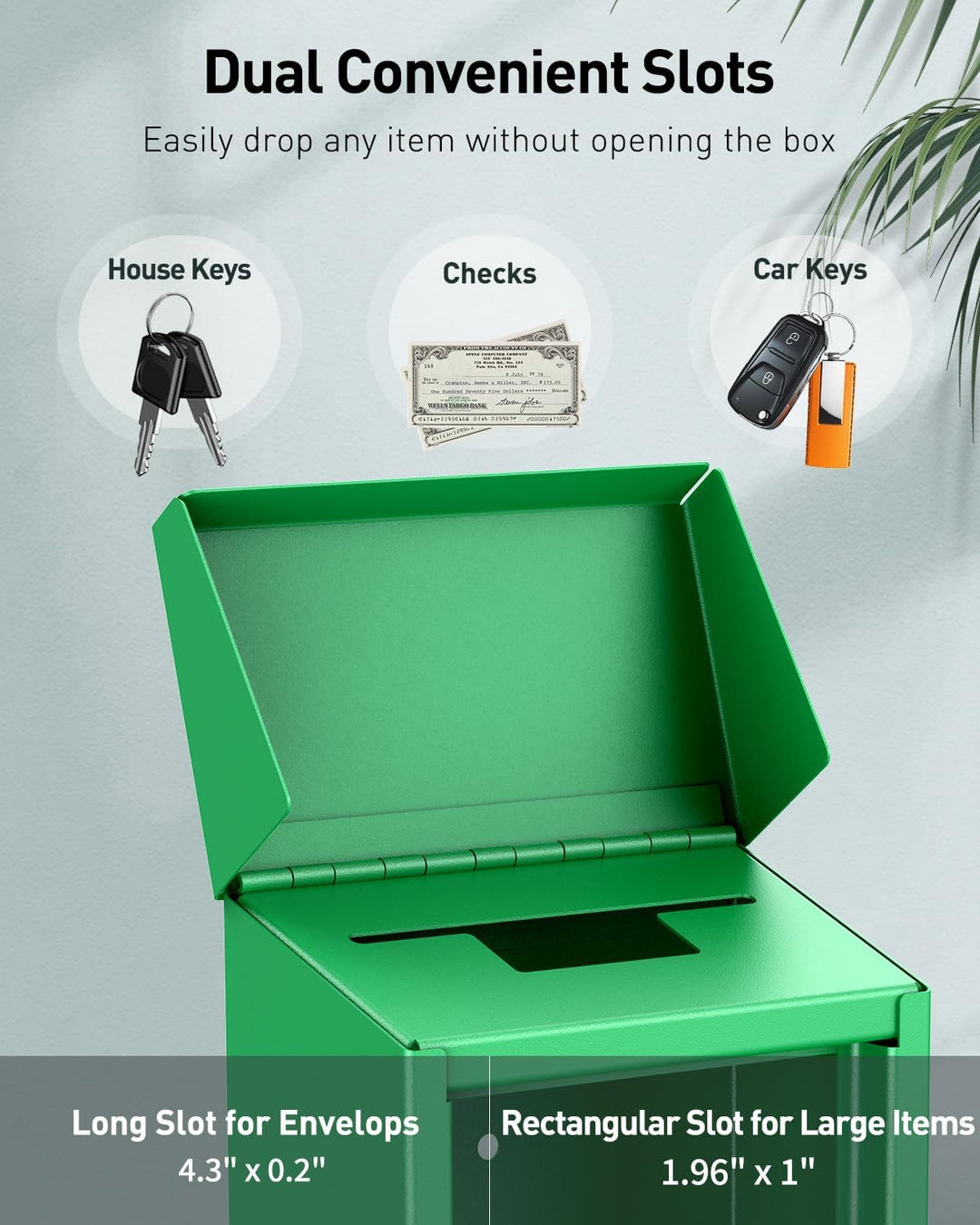 Uniclife Schlüsselbox Aussen Metall Spendenbox mit Schloss Sicherer Briefkasten Wandmontage mit Einw