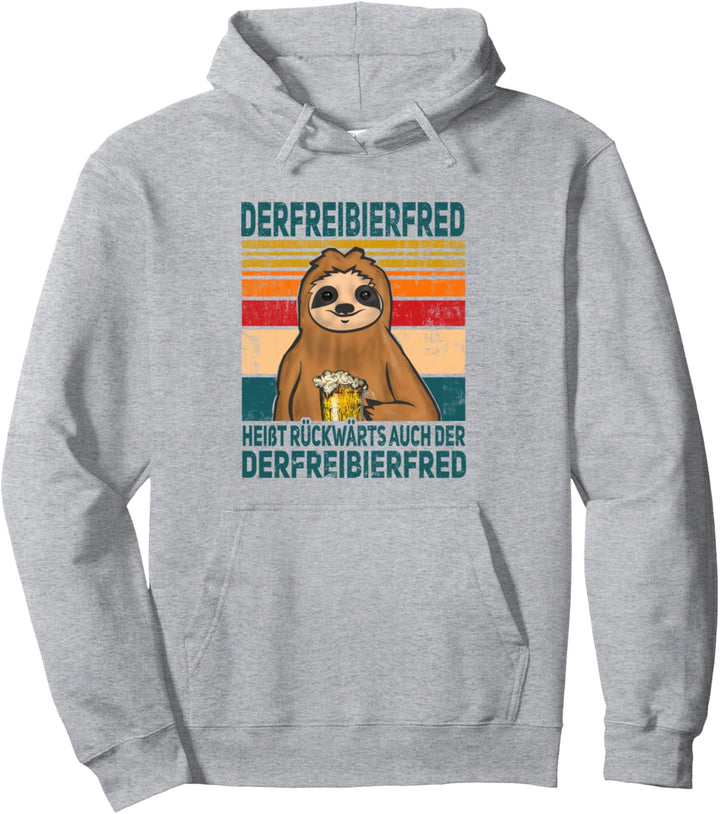 DERFREIBIERFRED Biertrinker Faultier Bier Pullover Hoodie