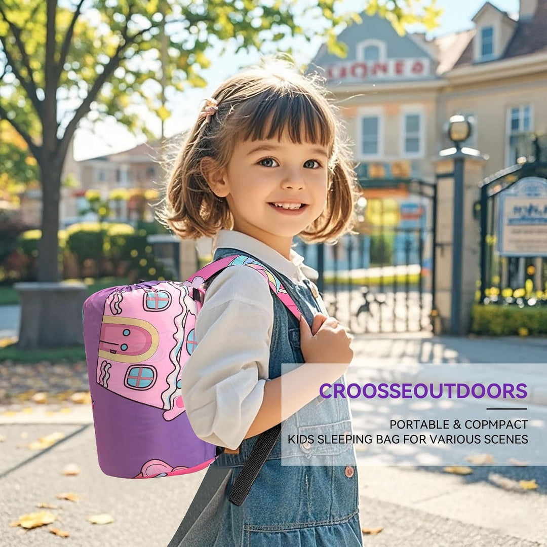 Kinderschlafsack 3-Jahreszeiten für Camping, Wasserdicht und leicht mit Packsack, Ideal für Jungen u