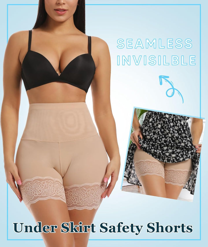 MISS MOLY Unterhose Damen Unter Rock Kurz Hose Shorts Leggings Anti Chafing Miederhose Bauch Weg Mie