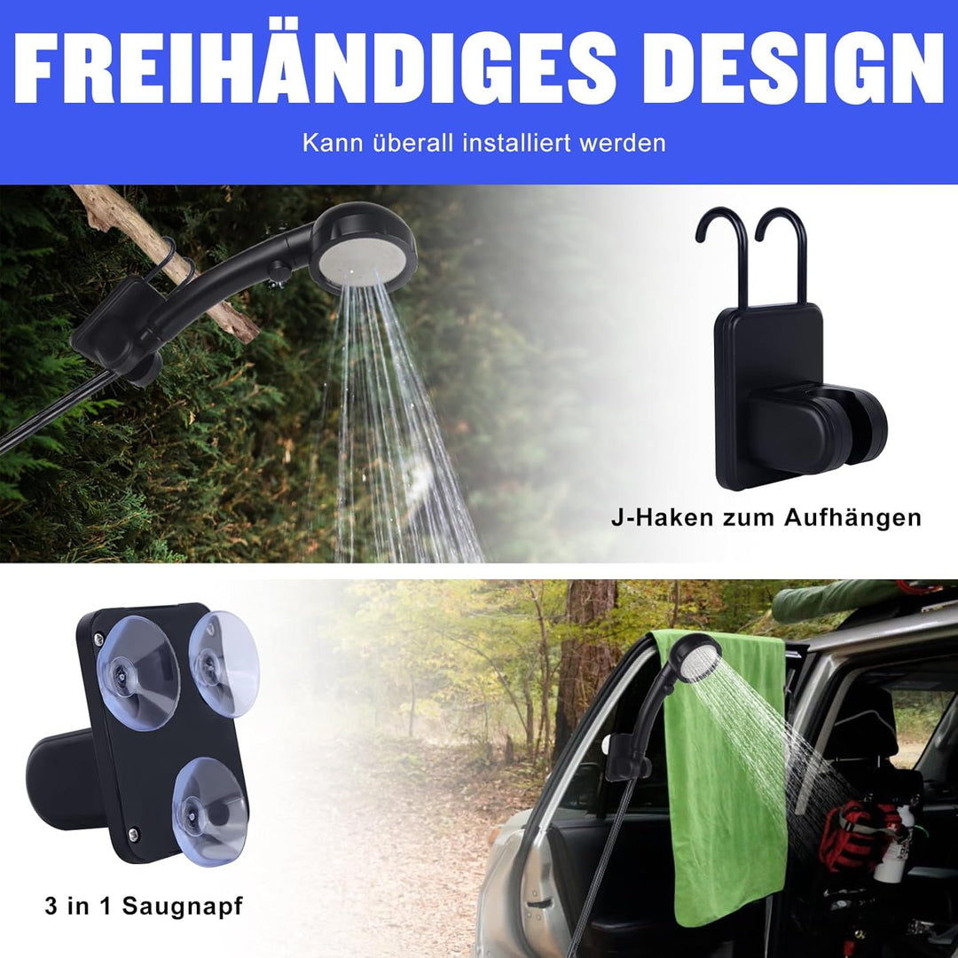 Spopal Campingdusche Tragbare, [6000mAh] Camping Dusche mit mit Pumpe und Temperaturanzeige, Camping