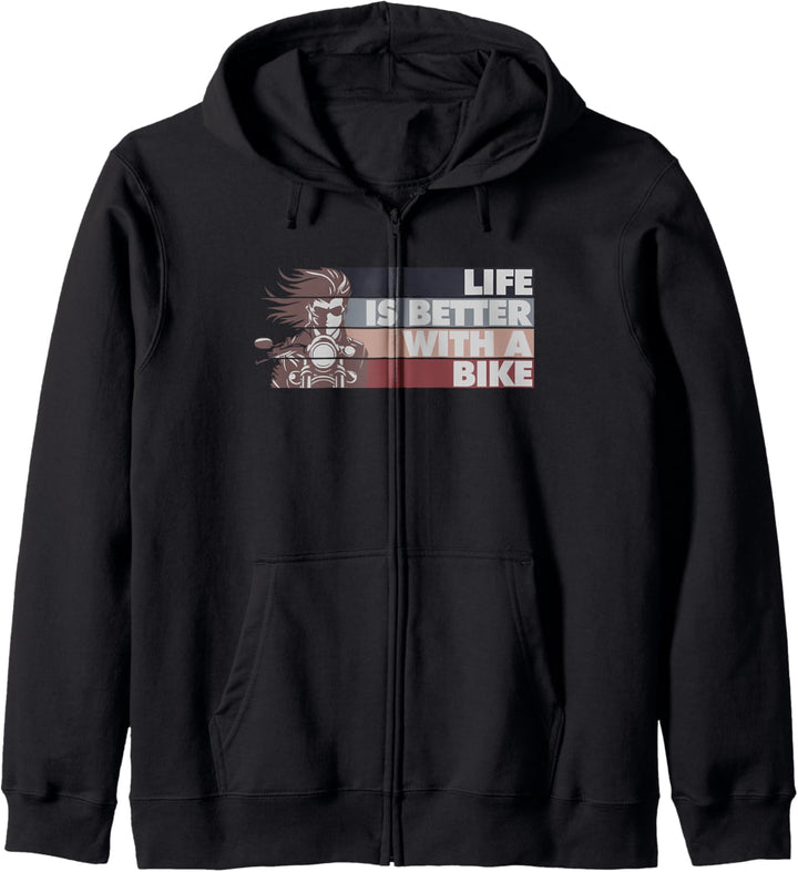 Das Leben ist besser mit einem Fahrrad. Fantastisches Vintage-Design Kapuzenjacke
