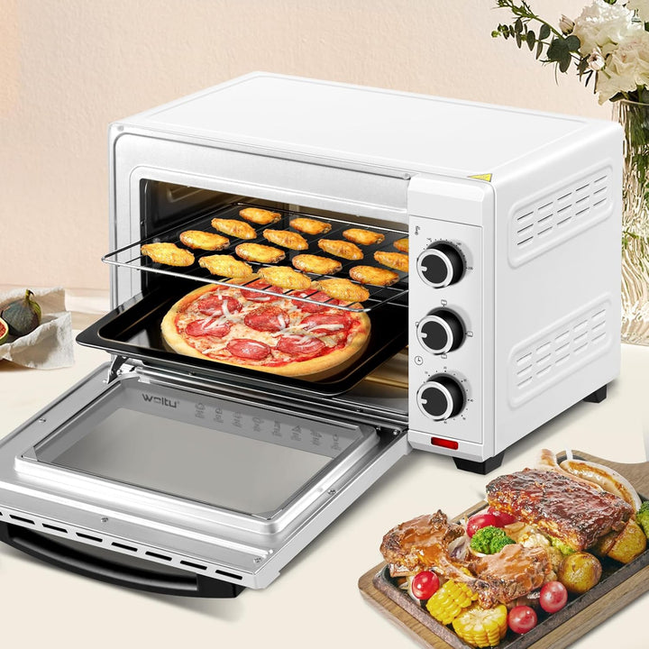 WOLTU Mini Backofen 25 Liter, 1400 Watt Toasterofen | Pizzaofen | Krümelblech mit Timer Minibackofen