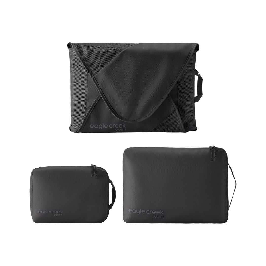 Eagle Creek Pack-It Starter Set I Garment Folder L &amp; 2 Packwürfel S+M I Knitterfrei &amp; Kofferorganisa