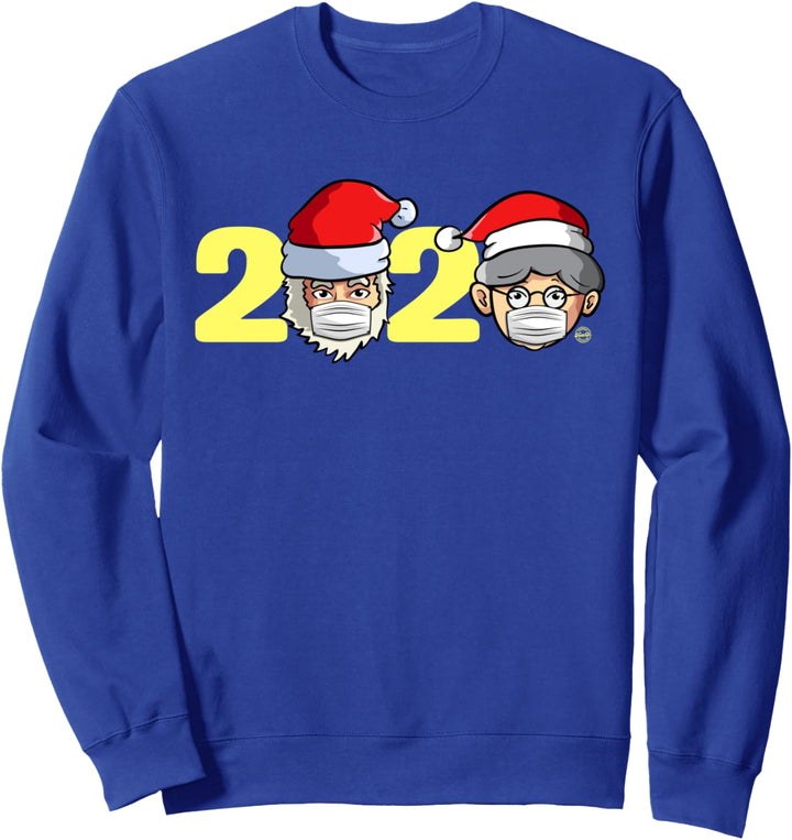 Weihnachten 2020 Weihnachtsmann und Frau Claus mit Maske Sweatshirt