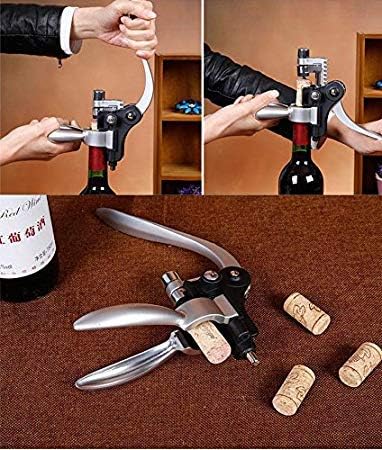 Cooko Korkenzieher, Manueller Wein Öffner Kit mit Belüfter und Ausgiesser,Zink-Legierung Griff Korke