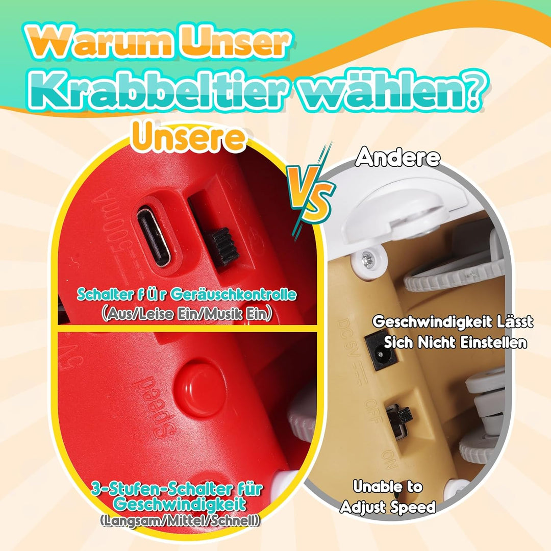 Montessori Baby Spielzeug 6-12 Monate, Krabbelnde Krabbe 1-4 Jahre Mädchen Geschenk, Krabbelspielzeu