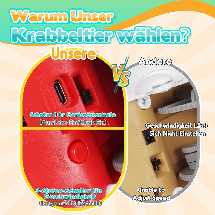 Montessori Baby Spielzeug 6-12 Monate, Krabbelnde Krabbe 1-4 Jahre Mädchen Geschenk, Krabbelspielzeu