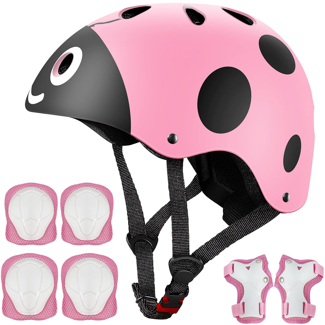 Kinderhelm mit Ellbogenschoner Knieschoner Handgelenkschoner für Fahrrad Roller Skateboard Rollschuh