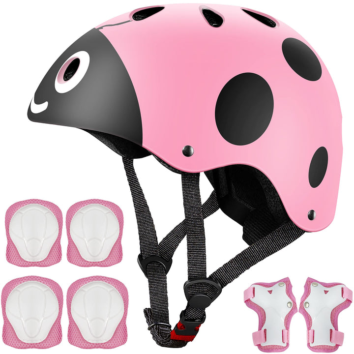 Kinderhelm mit Ellbogenschoner Knieschoner Handgelenkschoner für Fahrrad Roller Skateboard Rollschuh