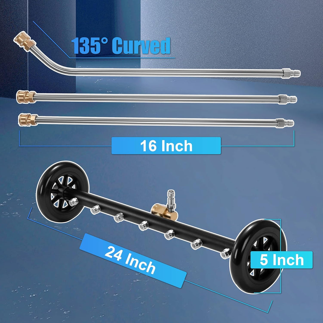 Tool Daily 60 cm 2-in-1 Unterboden-Hochdruckreiniger mit Adapter, kompatibel mit Karcher K2-K7, inkl