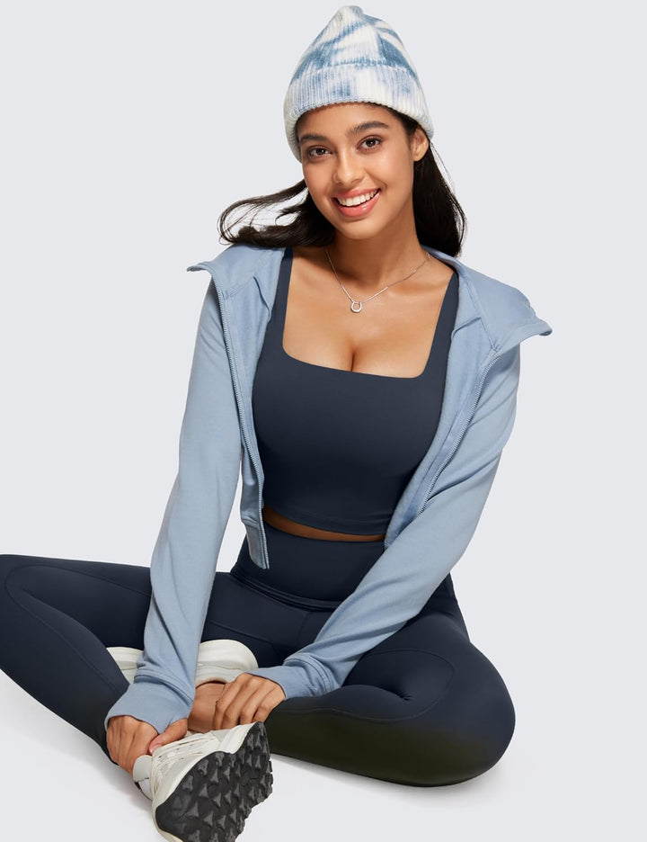 CRZ YOGA Damen Butterluxe Sport BH Gepolstert Ohne Bügel Crop Tops Atmungsaktive Yoga Tank Top Fitne