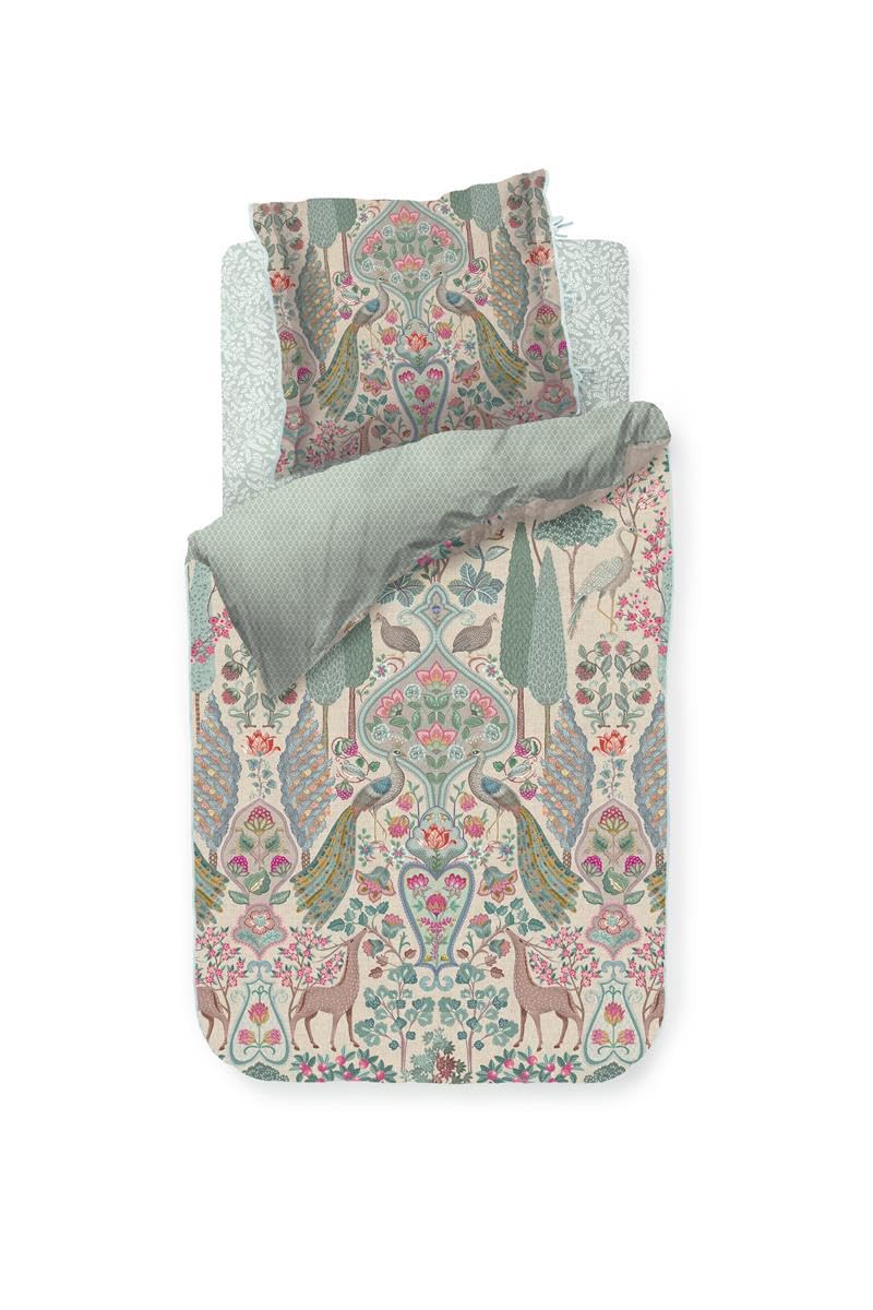 Pip Studio Perkal-Bettwäsche-Garnitur Pavoni Farbe Off-White Grösse 155x220